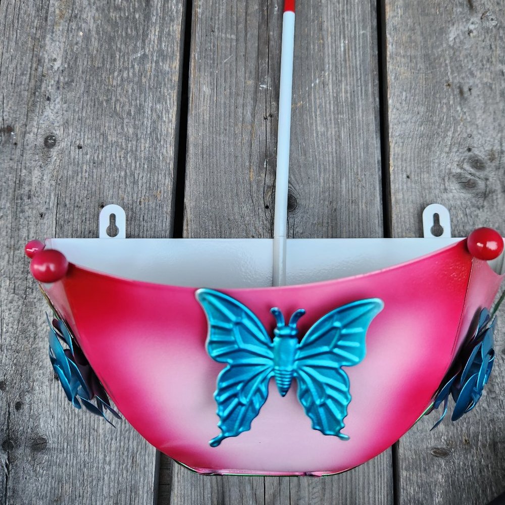 14.5" H, Up Side-Down Hanging Umbrella Planter, Color: PINK/FUCHSIA